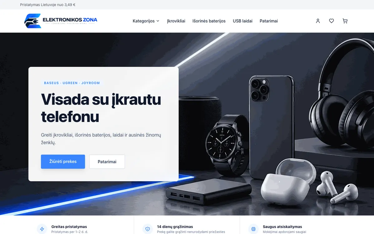 Elektronikos Zona parduotuvės dizainas