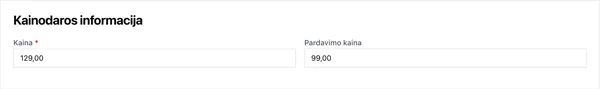 Kainos ir pardavimo kainos nustatymas