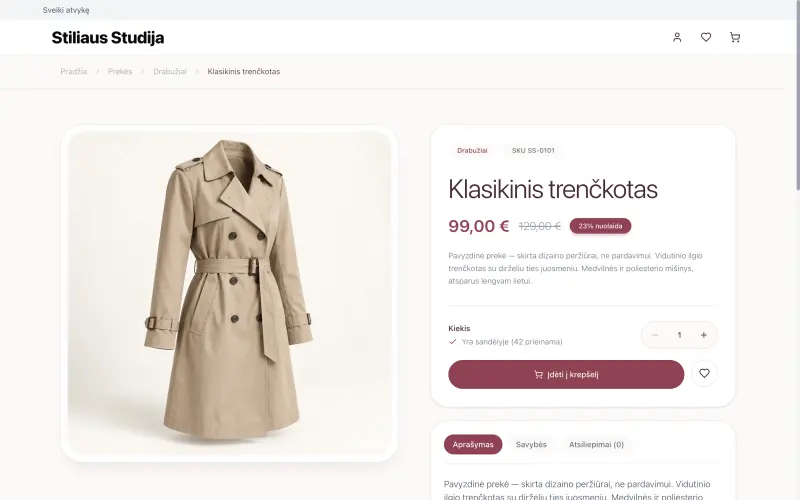 Prekė su išpardavimo kaina parduotuvėje