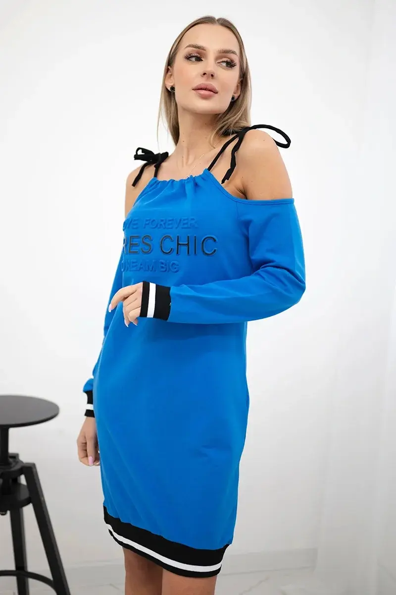 Suknelė „Tres Chic“, rugiagėlių mėlynos spalvos